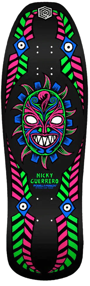 Powell Peralta Nicky Guerrero Mask Skateboard Deck Blacklight - 10 x 31.75 - SkateTillDeath.com