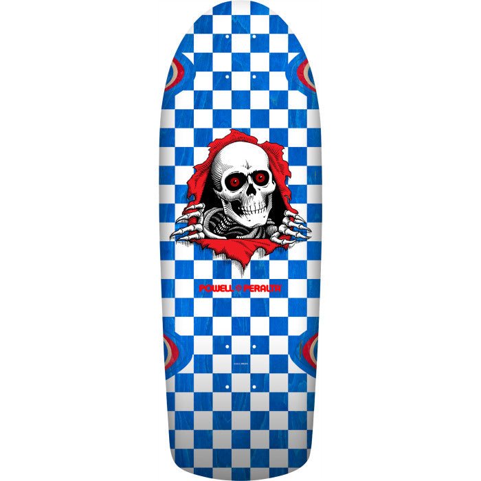 Powell Peralta OG Ripper Checker Reissue Skateboard Deck Blue Veneer - 10 x 30 - SkateTillDeath.com