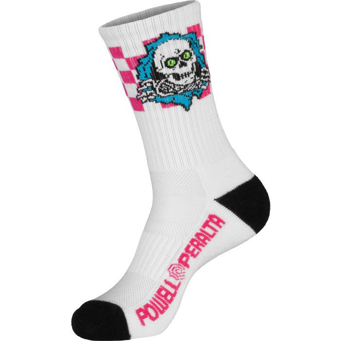Powell Peralta Ripper Cotton Socks Checker Blue/Pink/White - SkateTillDeath.com