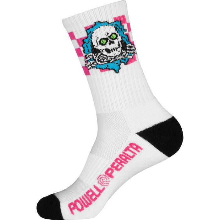 Powell Peralta Ripper Cotton Socks Checker Blue/Pink/White - SkateTillDeath.com