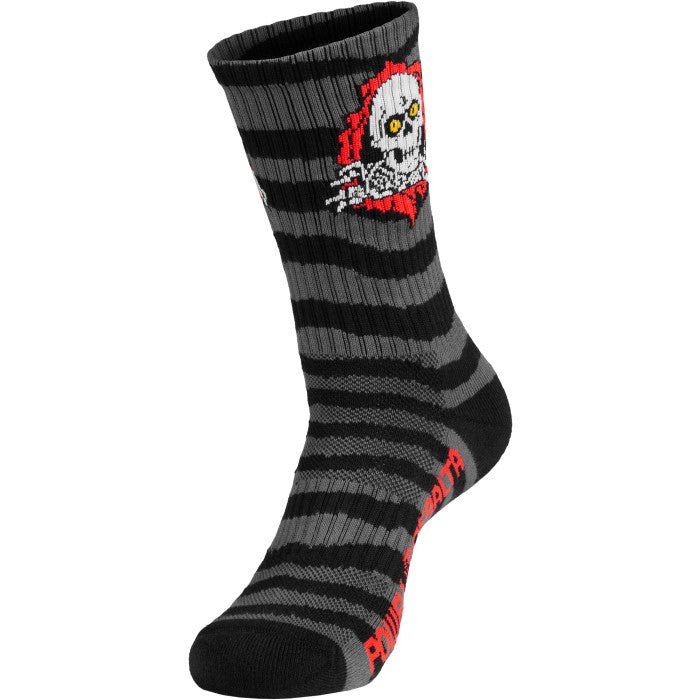 Powell Peralta Ripper Cotton Socks Stripes Charcoal/Black - SkateTillDeath.com