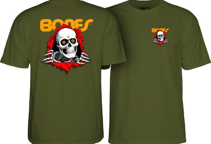 Powell Peralta Ripper T-Shirt Military Green - SkateTillDeath.com