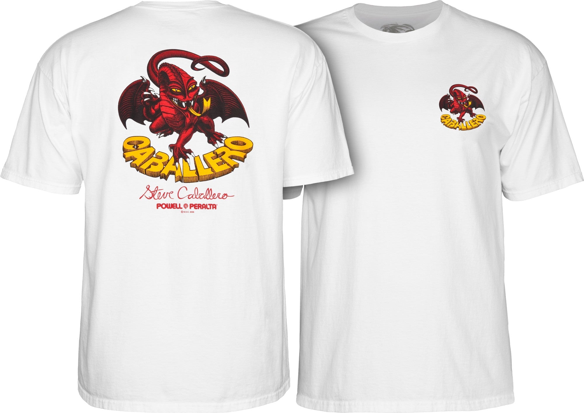 Powell Peralta Steve Caballero Dragon II T-shirt - White - SkateTillDeath.com