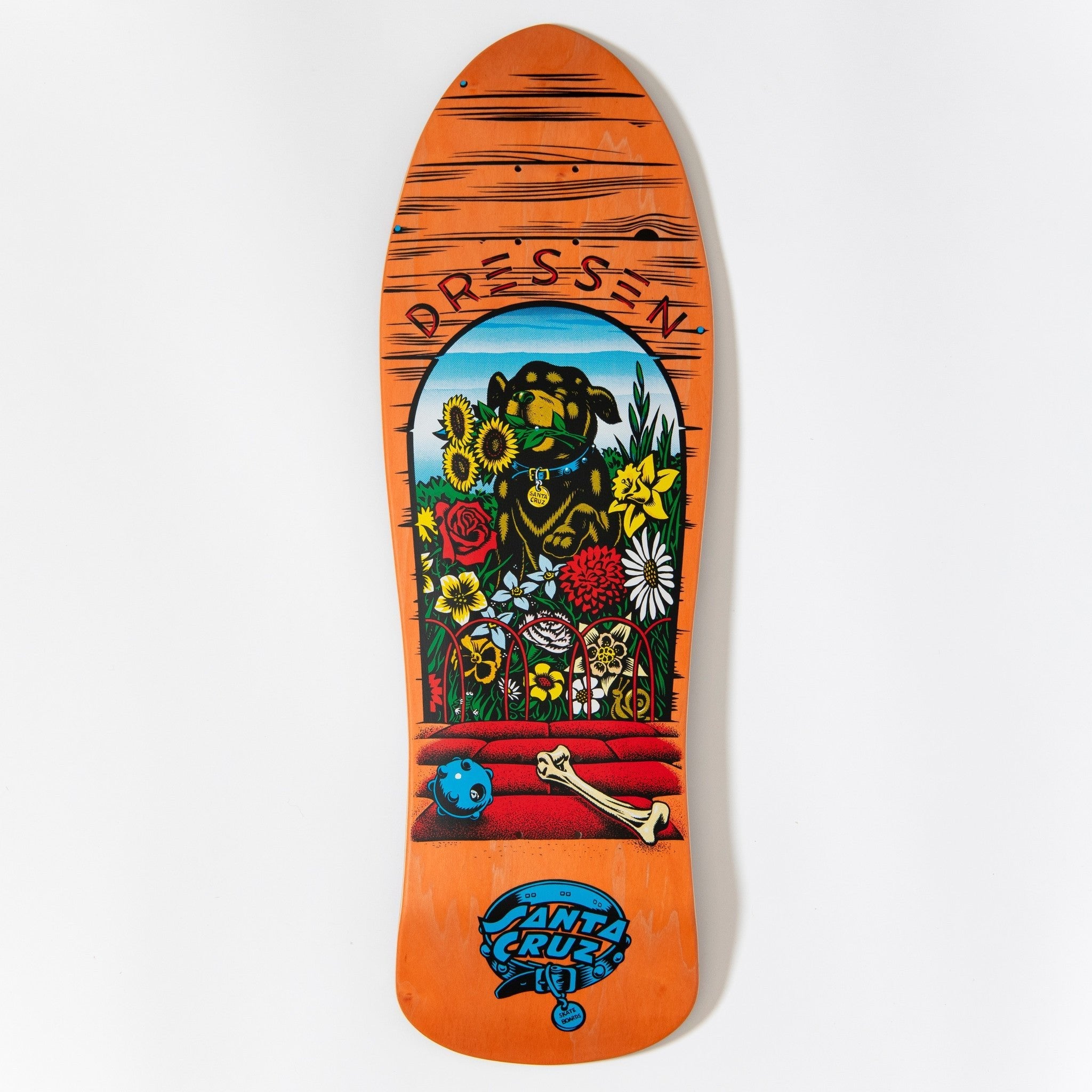 Santa Cruz Old School Dressen Pup Reissue Deck (Orange) - SkateTillDeath.com