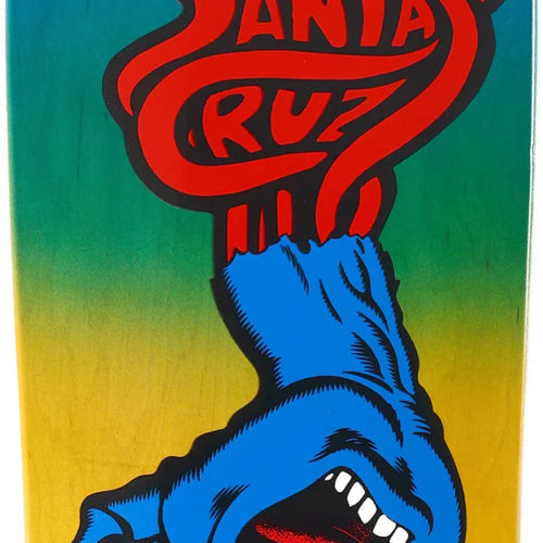 Load image into Gallery viewer, Santa Cruz Skateboards Speed Wheels Vein Hand deck 9.35&quot; yellow green blue - SkateTillDeath.com
