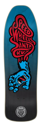 Santa Cruz Skateboards Speed Wheels Vein Hand deck 9.35" yellow green blue - SkateTillDeath.com