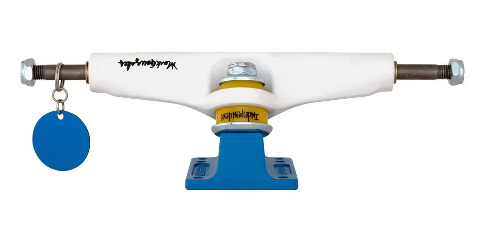 Stage 4 Mark Gonzales White / Blue Independent Skateboard Truck - SkateTillDeath.com