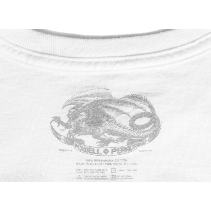 T-Shirt Powell Peralta Skull and Sword - White - SkateTillDeath.com
