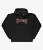 Thrasher Double Flame Neon Logo Hoodie Black - SkateTillDeath.com