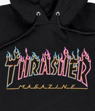 Thrasher Double Flame Neon Logo Hoodie Black - SkateTillDeath.com