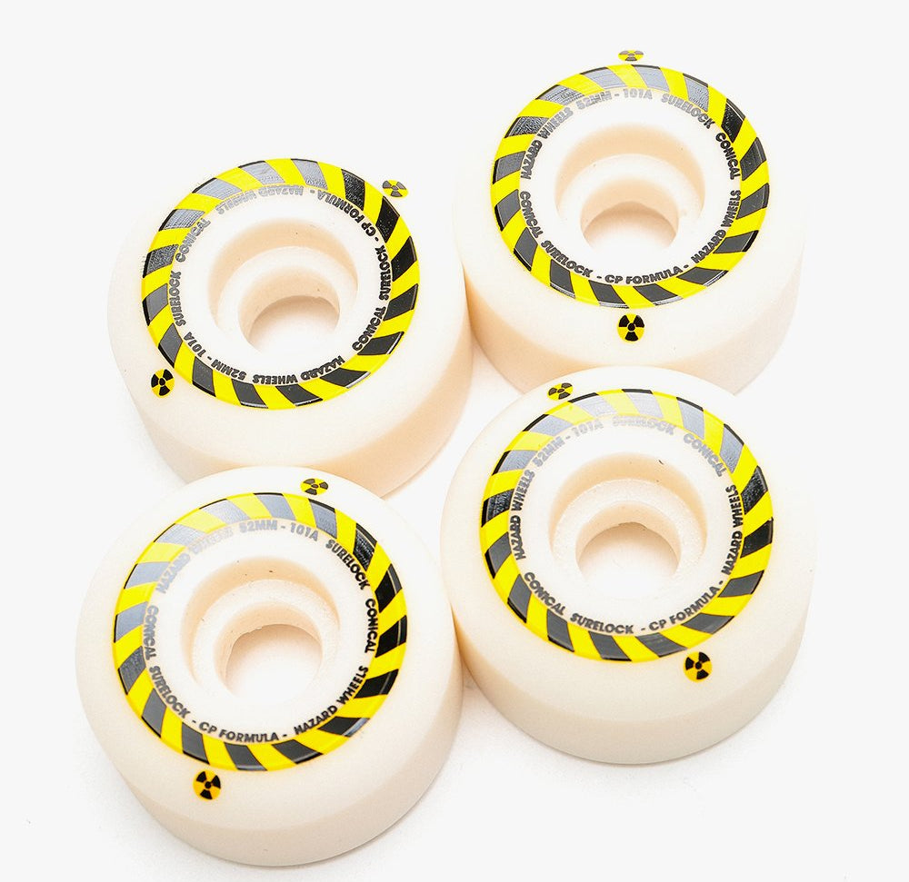 Hazard - Skateboard - Wheels - Sign Cp - Conical Surelock 54mm (White) Wheels
