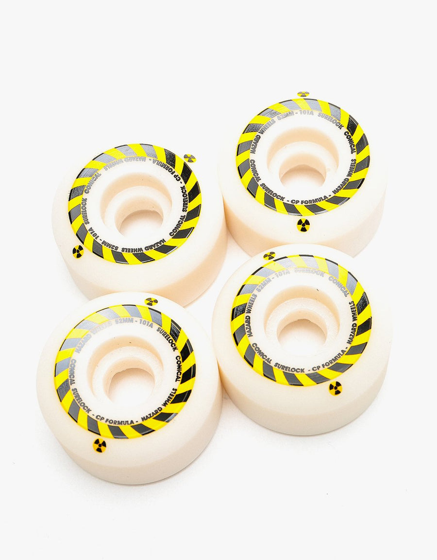 Hazard - Skateboard - Wheels - Sign Cp - Conical Surelock 54mm (White) Wheels