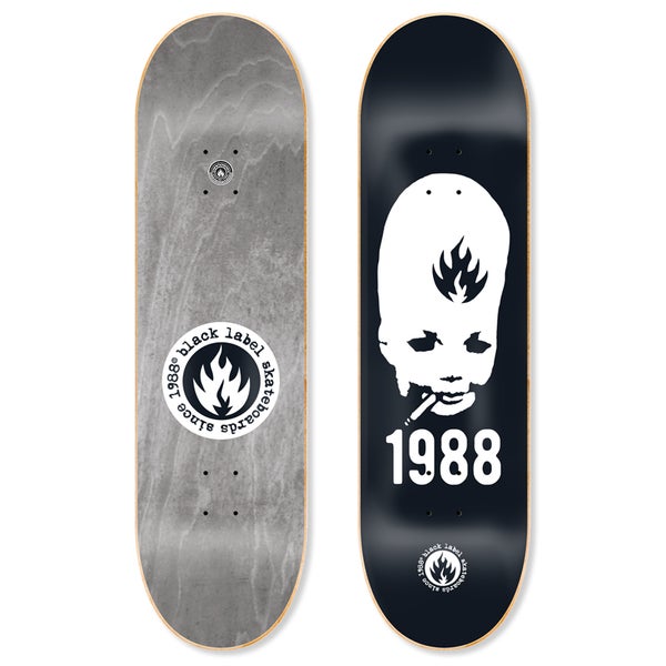 Black Label - Skateboard - Deck - "Thumbhead" 8.75" (White) Deck