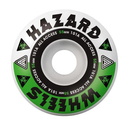 Hazard - Skateboard - Wheels - Melt Down - Radial 55mm (White/Green) Wheels