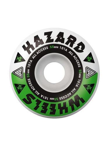 Load image into Gallery viewer, Hazard - Skateboard - Wheels - Melt Down - Radial 55mm (White/Green) Wheels
