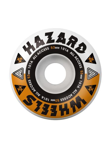 Hazard - Skateboard - Wheels - Melt Down - Radial 53mm (White/Orange) Wheels