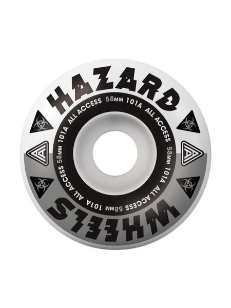 Hazard - Skateboard - Wheels - Melt Down - Radial 58mm (White/Silver) Wheels