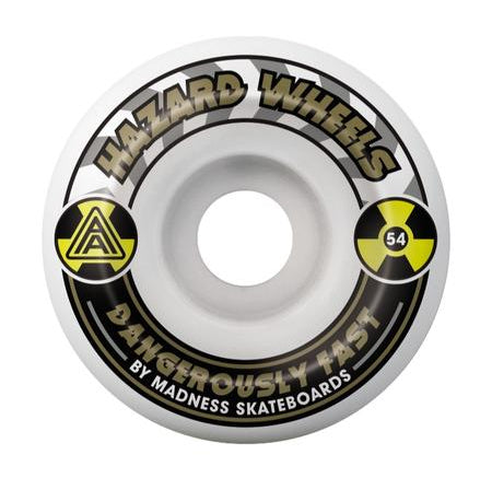 Hazard - Skateboard - Wheels - Alarm - Conical 54mm (White/Gold) Wheels