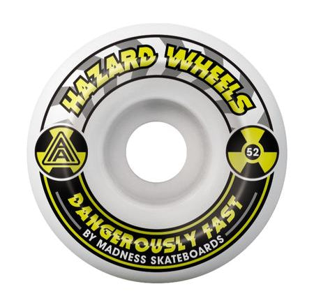Hazard - Skateboard - Wheels - Alarm - Conical 52mm (White/Yellow) Wheels