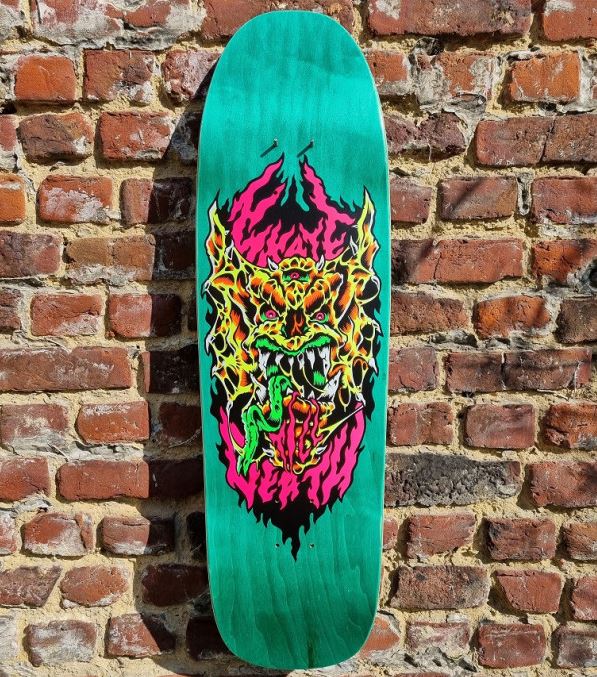 Skate Till Death « Gargoyle » Skateboard Deck - Sérigraphié Vert () Deck