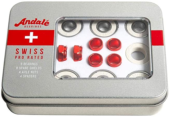 Andale - Skateboard - Bearings - Swiss Tin Box Single  (Red) Bearings