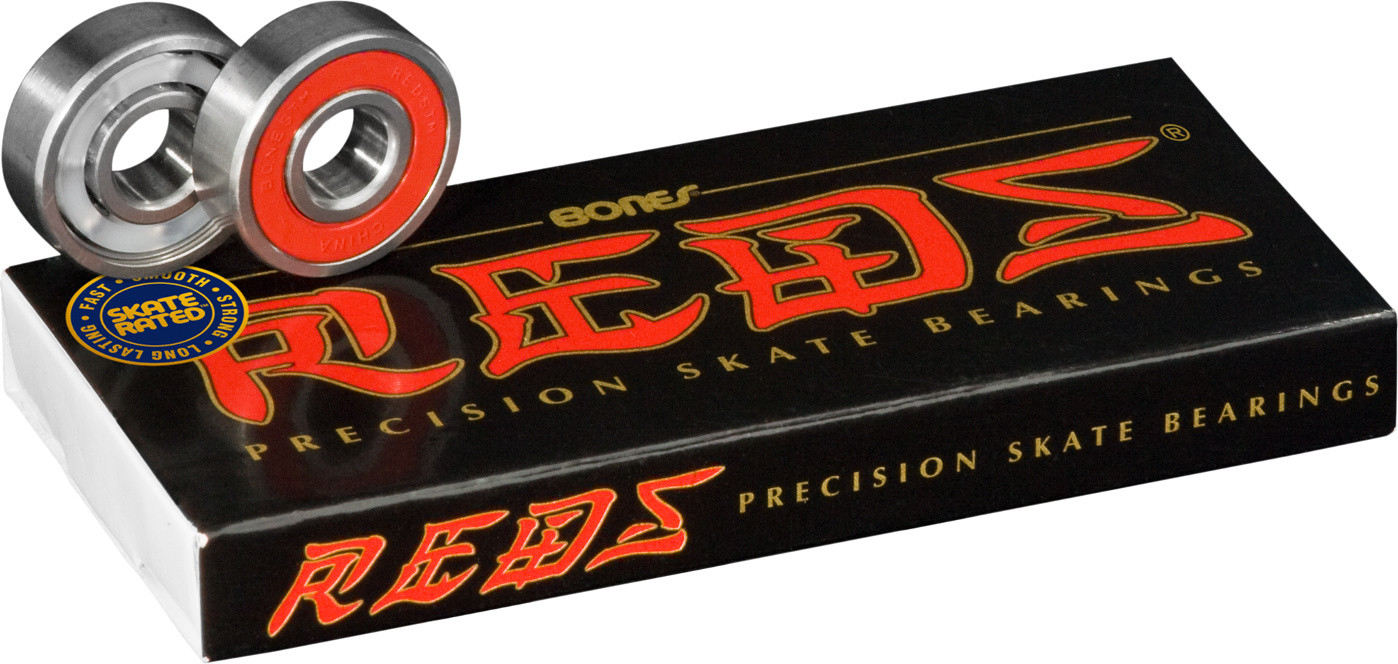 Bones  - Skateboard - Bearings - Reds10-Pk Pop  (Silver) Bearings