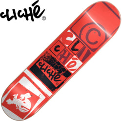 Cliche - Skateboard - Deck - Letter Press Rhm 8" (Red) Deck