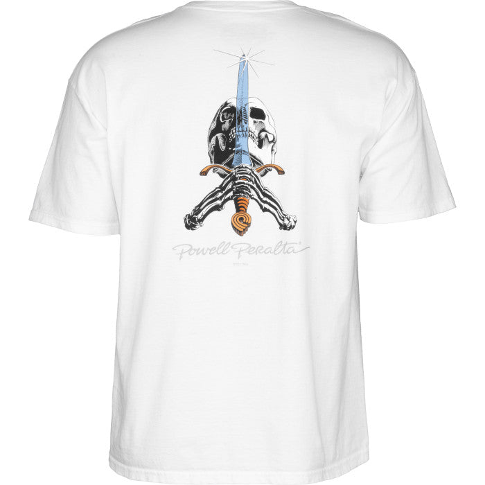 T-Shirt Powell Peralta Skull and Sword - White