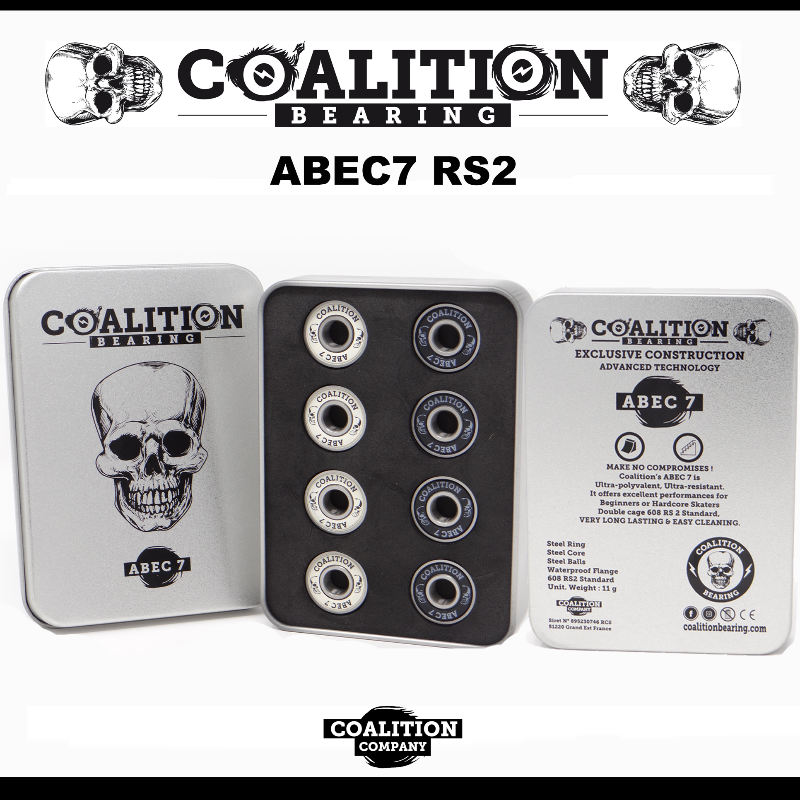 Coalition - Skateboard - Bearings - Box Abec7   (Silver) Bearings