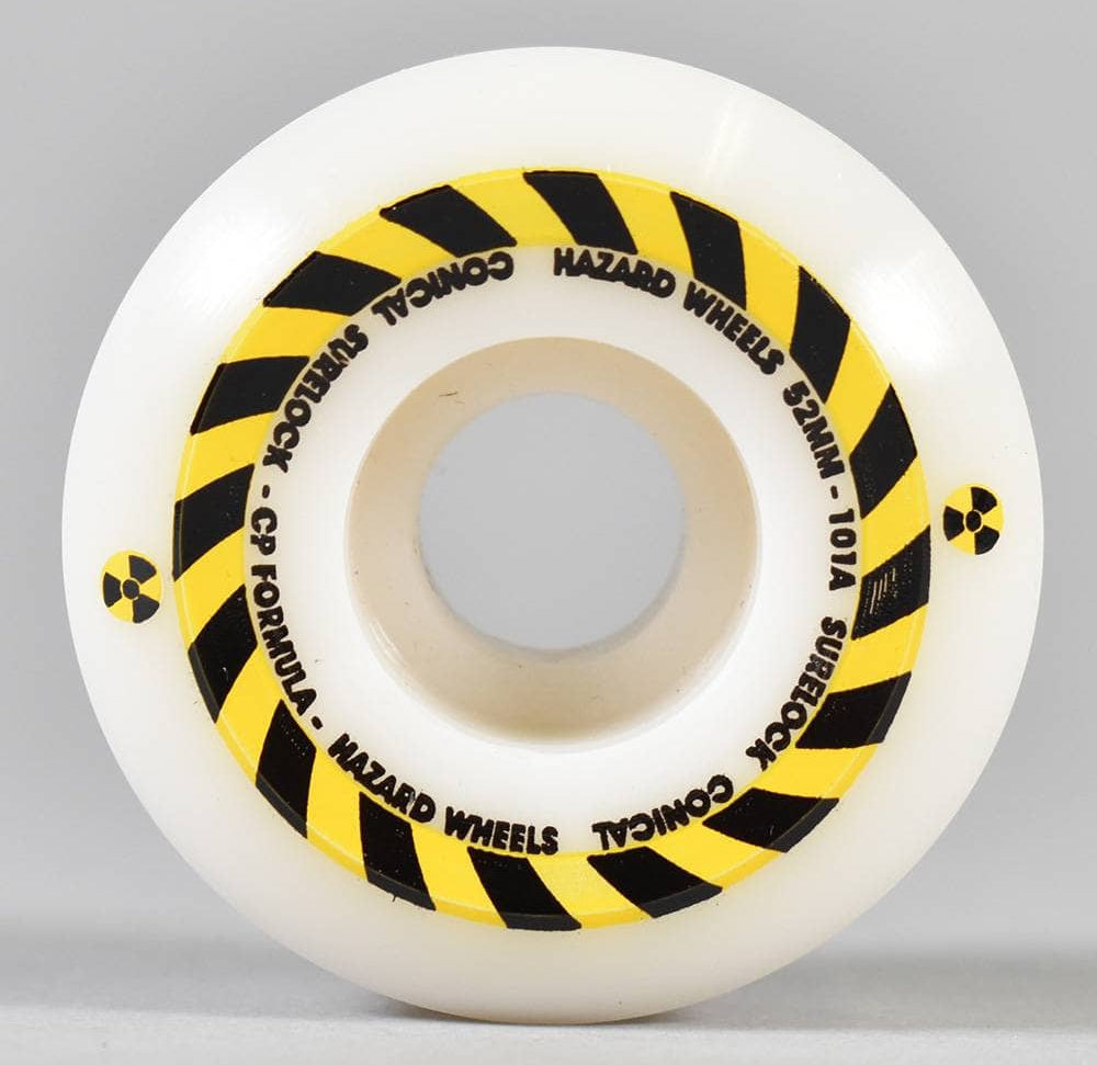 Hazard - Skateboard - Wheels - Sign Cp - Conical Surelock 52mm (White) Wheels