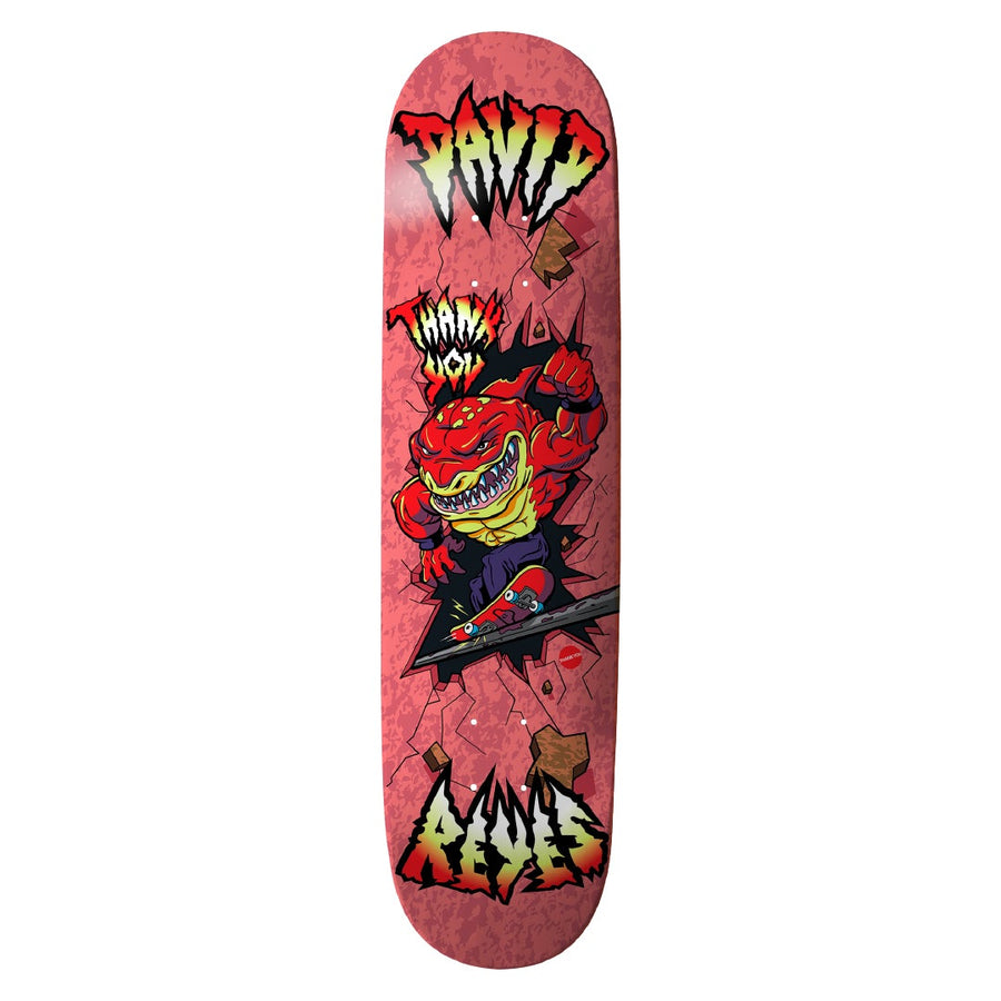Thank You - Skateboard - Deck - David Reyes Shark Tooth  8" (Red) Deck