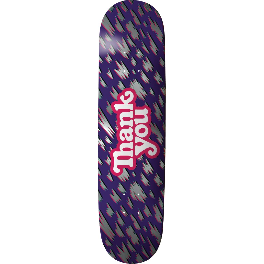 Thank You - Skateboard - Deck - Modern Logo (Silver Foil) 8" (Silver) Deck