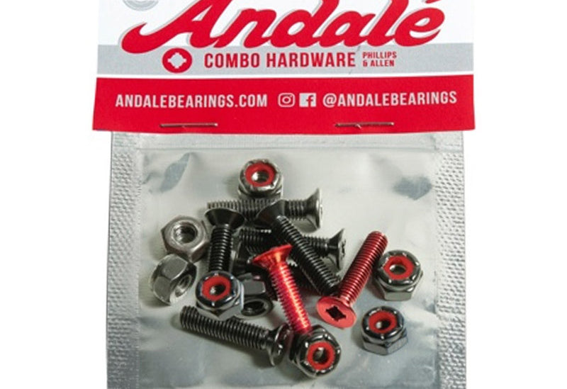 Andale - Skateboard - Hardware - Combo Hardware 7/8" 10 Pk  (Red) Hardware