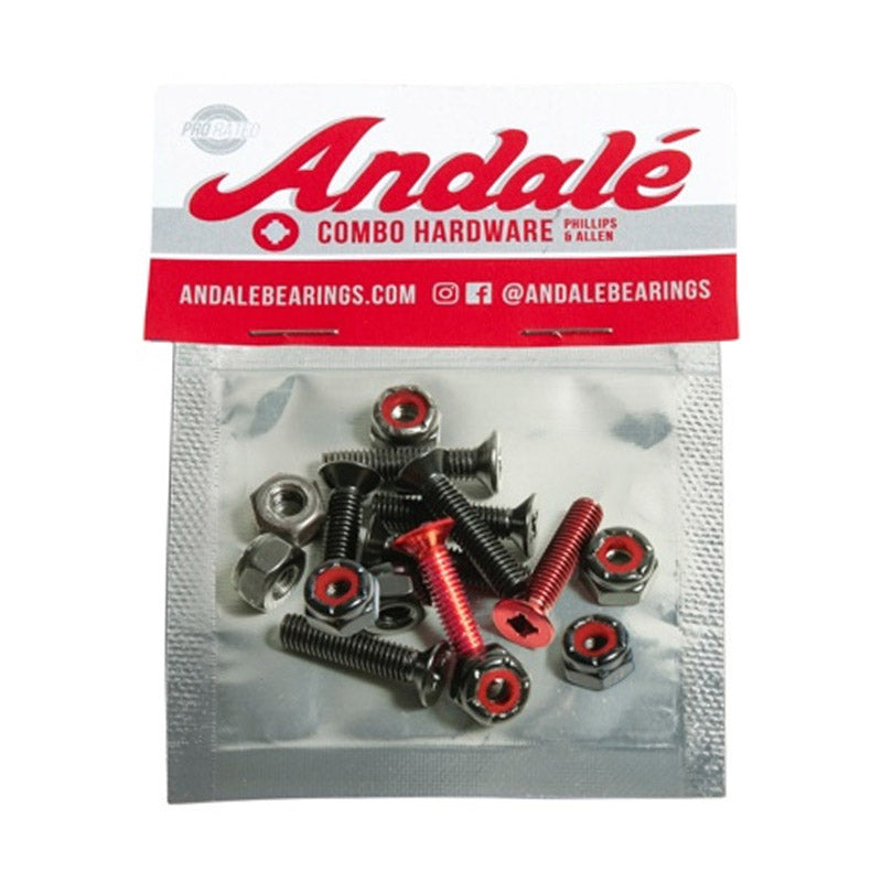 Andale - Skateboard - Hardware - Combo Hardware 7/8" 10 Pk  (Red) Hardware