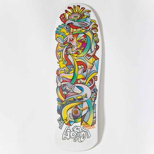Load image into Gallery viewer, Santa Cruz Old School Hosoi Picasso Reissue Deck (White) - SkateTillDeath.com
