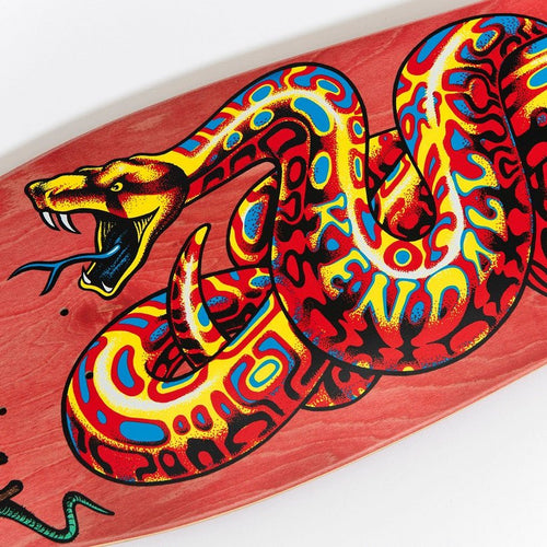 Load image into Gallery viewer, Santa Cruz Old School Jeff Kendall Snake Reissue Deck (Red) - SkateTillDeath.com

