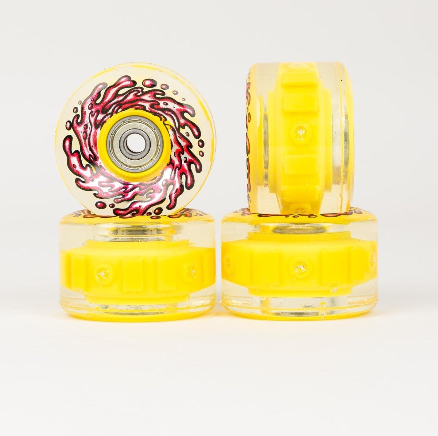 Slime Balls 60mm Light Ups w/RED and YELLOW LED OG Slime 78a - SkateTillDeath.com