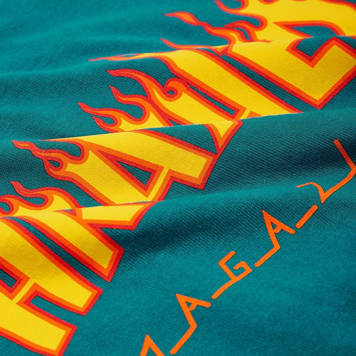 Load image into Gallery viewer, T-Shirt Thrasher Flame Galapagos Blue - SkateTillDeath.com
