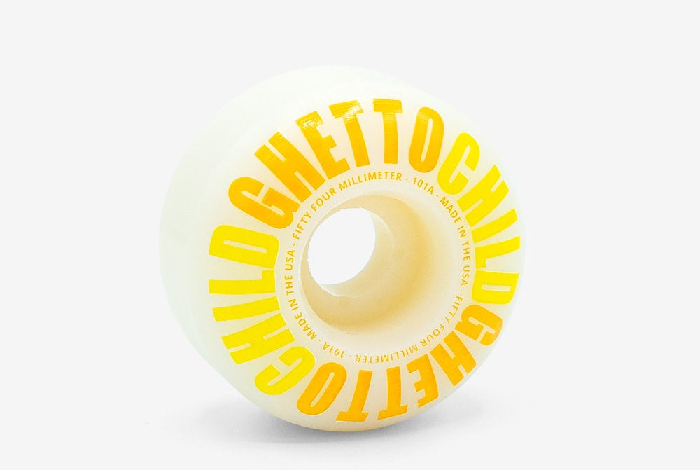Ghettochild - Skateboard - Wheels - Classic Logo 54mm (Yellow) Wheels
