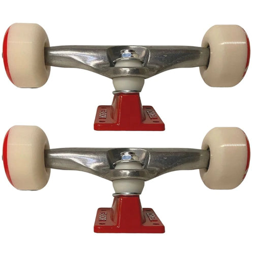 Charger l&#39;image dans la visionneuse de galerie, Almost Repeat Truck And Wheel Combo Raw/Red 5.25&quot; Skateboard Trucks
