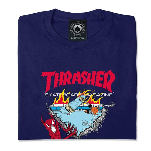 Load image into Gallery viewer, Thrasher T-ShirtNeckface 500 Navy Blue
