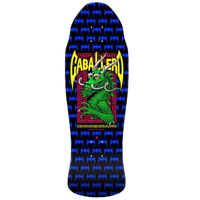 Powell Peralta Steve Caballero Street Skateboard Deck Black/Blue - 9.625 x 29.75